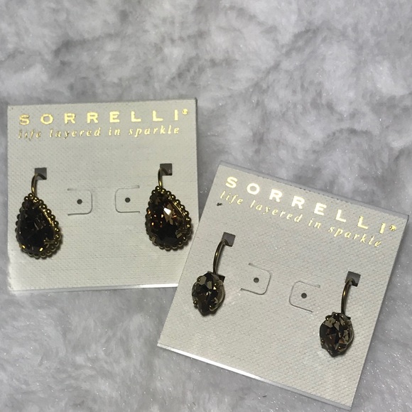 NWT SORRELLI pear cut drop neutral territory tan - Picture 6 of 7